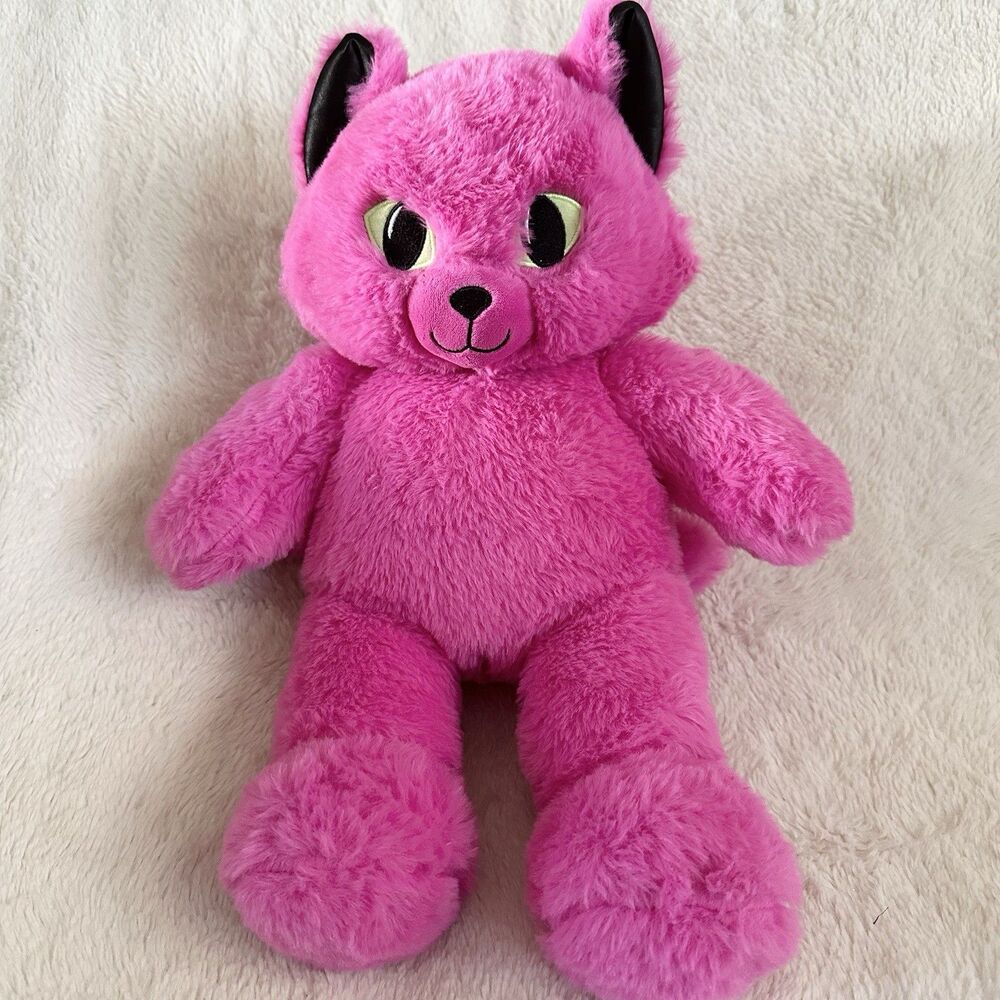 Build-a-Bear Midnight Glow Kitty Cat Halloween 18" Pink Stuffed Plush